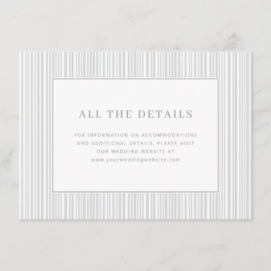 Elegante Gestreepte Minimalist Informatiekaartje (Voorkant)