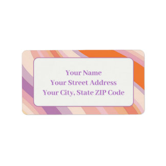 Elegante gestreepte pastel Adresetiketten Etiket