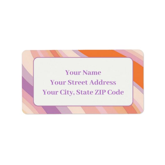 Elegante gestreepte pastel Adresetiketten Etiket (Voorkant)