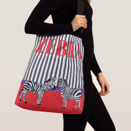 Elegante gestreepte patroon met Zebra Rood paars  Crossbody Tas