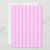 Elegante gestreepte roze Sweet16 verjaardagsuitnod Kaart (Achterkant)