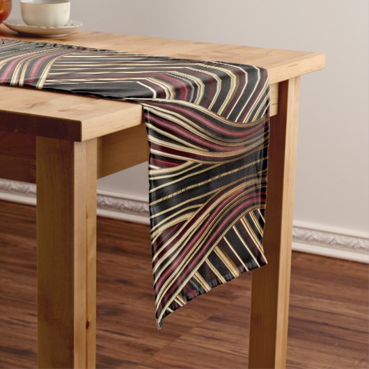 Elegante gestreepte tafelrunner voor een bruiloft korte tafelloper (Voorbeeld)