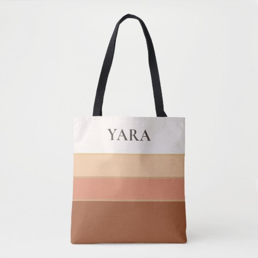 Elegante gestreepte tas met naam –  Minimal Chic (Voorkant)