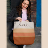 Elegante gestreepte tas met naam –  Minimal Chic