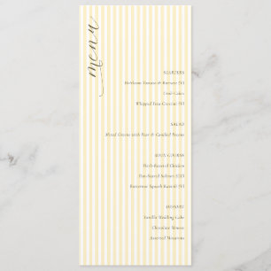 Elegante gestreepte trouwmenu in crèmekleur menu