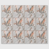 Elegante gestreepte tulp antieke bloem ets. cadeaupapier (Vlak)