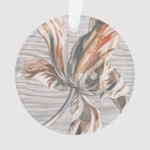Elegante gestreepte tulp antieke bloem ets. ornament