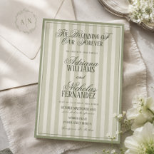 Elegante gestreepte vintage groene trouw