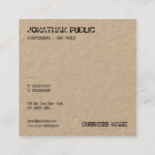 Elegante gestresste tekst Klassiek Echt Kraft papi Vierkante Visitekaartje (Achterkant)