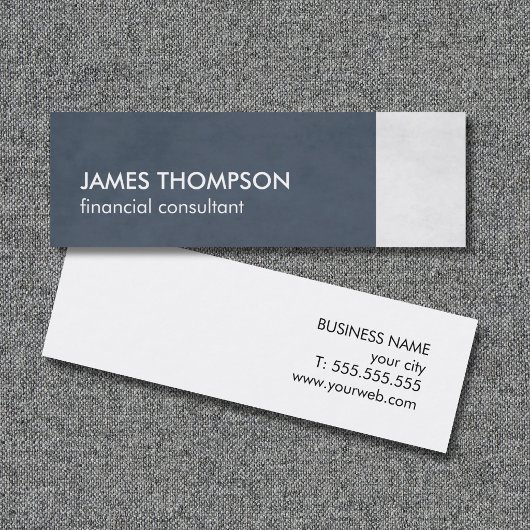 Elegante gestructureerde blauwe witte consultant mini visitekaartje