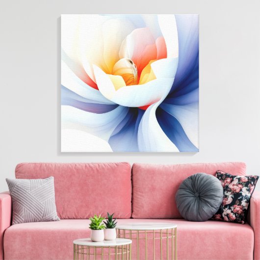 Elegante getextureerde bloemenkunst canvas afdruk (Insitu (Woonkamer))