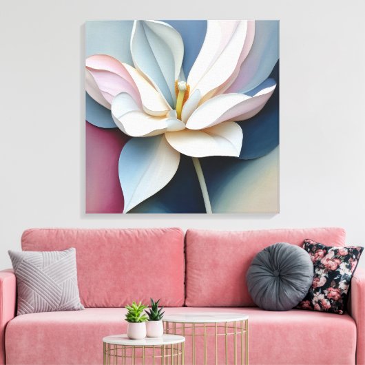 Elegante getextureerde bloemenkunst canvas afdruk (Insitu (Woonkamer))