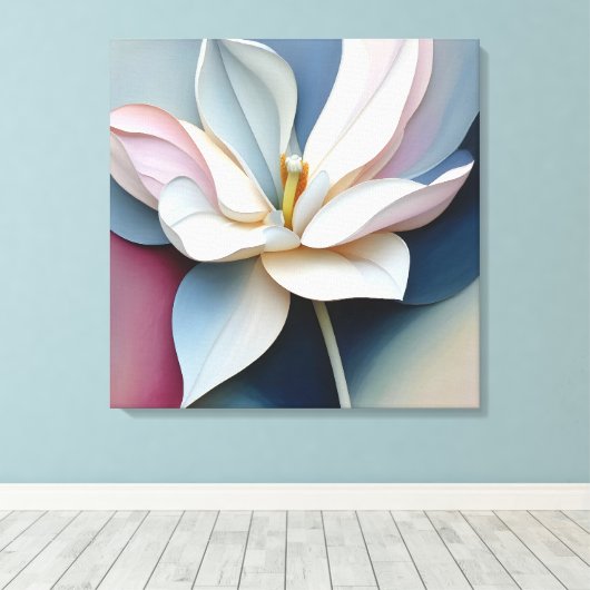 Elegante getextureerde bloemenkunst canvas afdruk (Insitu (Houten vloer))