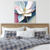 Elegante getextureerde bloemenkunst canvas afdruk (Insitu (Slaapkamer))