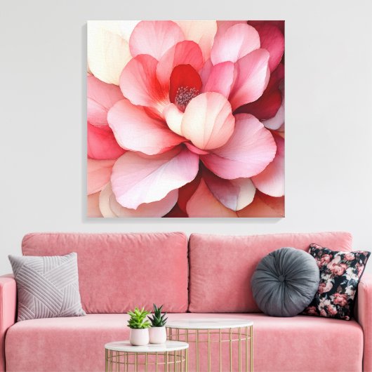 Elegante getextureerde bloemenkunst canvas afdruk (Insitu (Woonkamer))