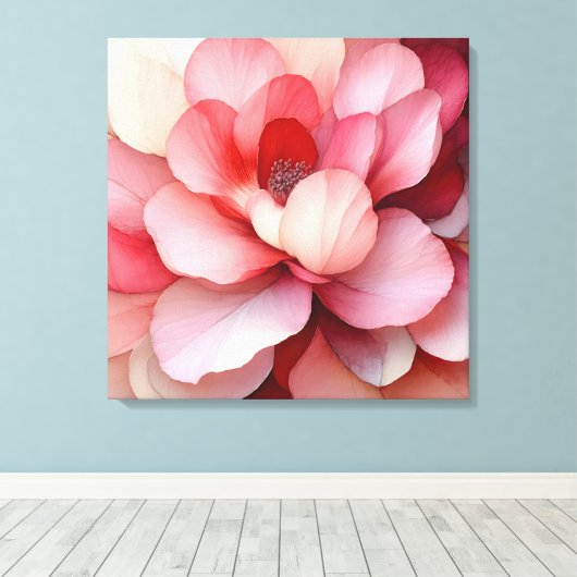 Elegante getextureerde bloemenkunst canvas afdruk (Insitu (Houten vloer))