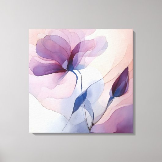 Elegante getextureerde bloemenkunst canvas afdruk (Voorkant)