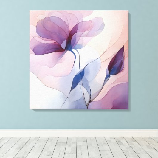 Elegante getextureerde bloemenkunst canvas afdruk (Insitu (Houten vloer))