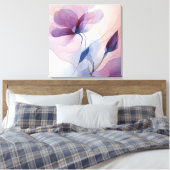 Elegante getextureerde bloemenkunst canvas afdruk (Insitu (Slaapkamer))