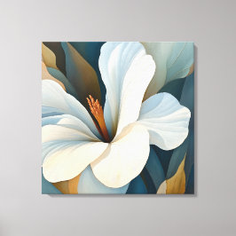 Elegante getextureerde bloemenkunst canvas afdruk