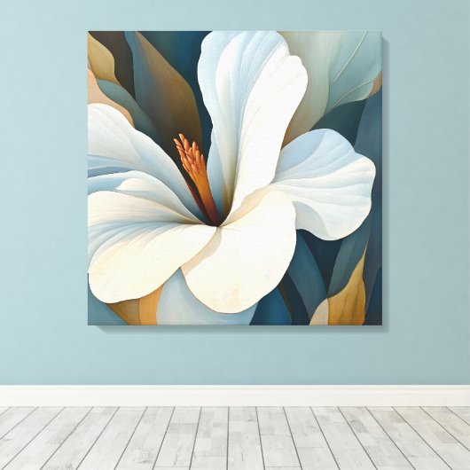 Elegante getextureerde bloemenkunst canvas afdruk (Insitu (Houten vloer))