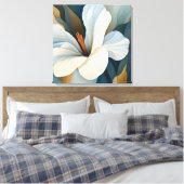 Elegante getextureerde bloemenkunst canvas afdruk (Insitu (Slaapkamer))