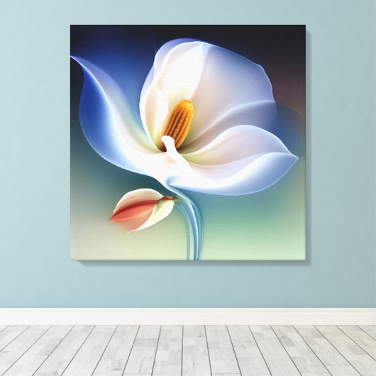 Elegante getextureerde bloemenkunst canvas afdruk (Insitu (Houten vloer))