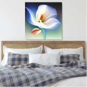 Elegante getextureerde bloemenkunst canvas afdruk (Insitu (Slaapkamer))