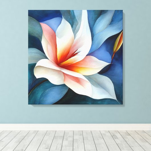 Elegante getextureerde bloemenkunst canvas afdruk (Insitu (Houten vloer))