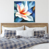 Elegante getextureerde bloemenkunst canvas afdruk (Insitu (Slaapkamer))