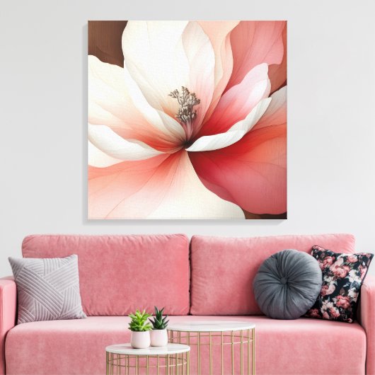 Elegante getextureerde bloemenkunst canvas afdruk (Insitu (Woonkamer))