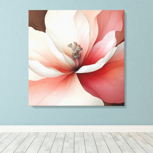 Elegante getextureerde bloemenkunst canvas afdruk (Insitu (Houten vloer))