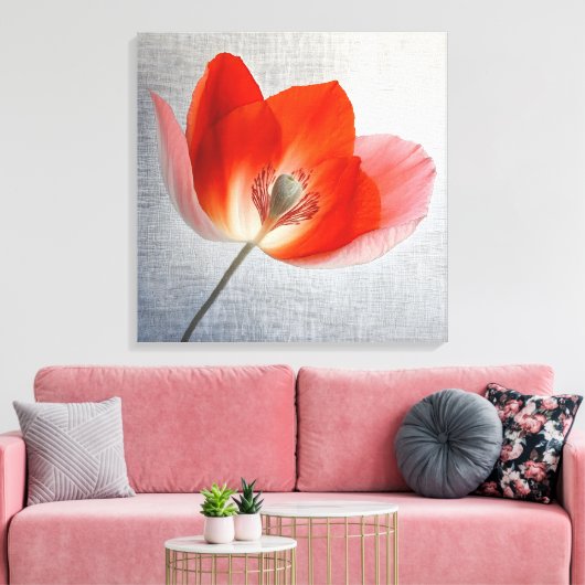 Elegante getextureerde bloemenkunst canvas afdruk (Insitu (Woonkamer))