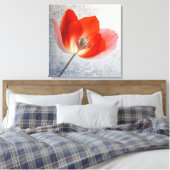 Elegante getextureerde bloemenkunst canvas afdruk (Insitu (Slaapkamer))