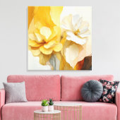 Elegante getextureerde bloemenkunst canvas afdruk (Insitu (Woonkamer))