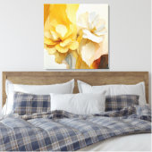 Elegante getextureerde bloemenkunst canvas afdruk (Insitu (Slaapkamer))