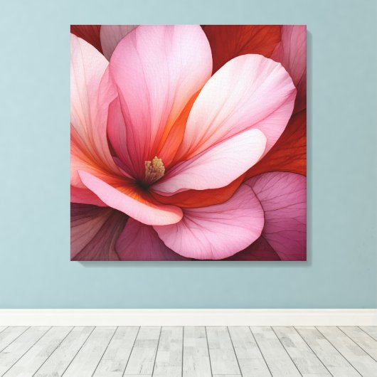 Elegante getextureerde bloemenkunst canvas afdruk (Insitu (Houten vloer))