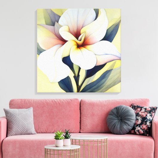 Elegante getextureerde bloemenkunst canvas afdruk (Insitu (Woonkamer))