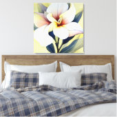 Elegante getextureerde bloemenkunst canvas afdruk (Insitu (Slaapkamer))