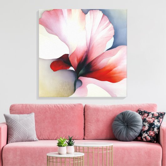 Elegante getextureerde bloemenkunst canvas afdruk (Insitu (Woonkamer))
