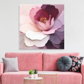 Elegante getextureerde bloemenkunst canvas afdruk (Insitu (Woonkamer))