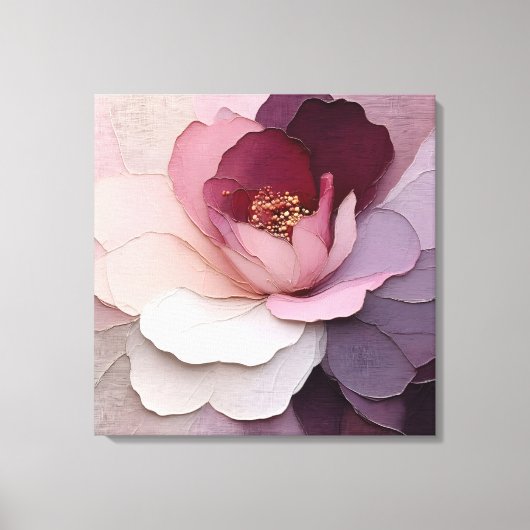 Elegante getextureerde bloemenkunst canvas afdruk (Voorkant)