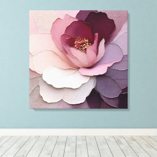 Elegante getextureerde bloemenkunst canvas afdruk (Insitu (Houten vloer))