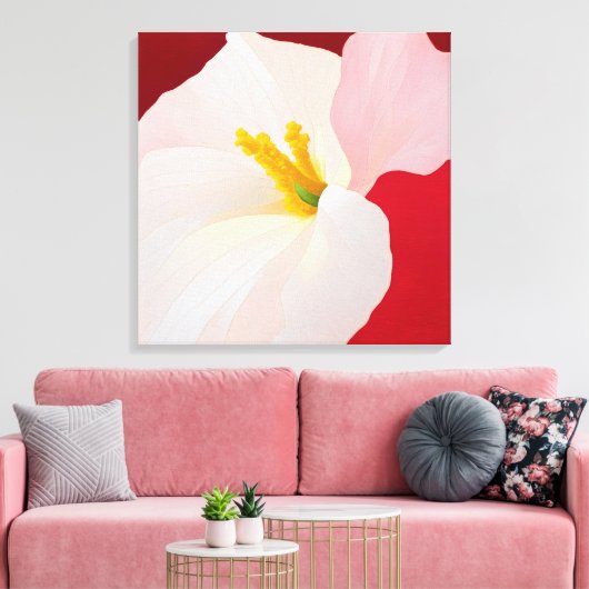 Elegante getextureerde bloemenkunst canvas afdruk (Insitu (Woonkamer))