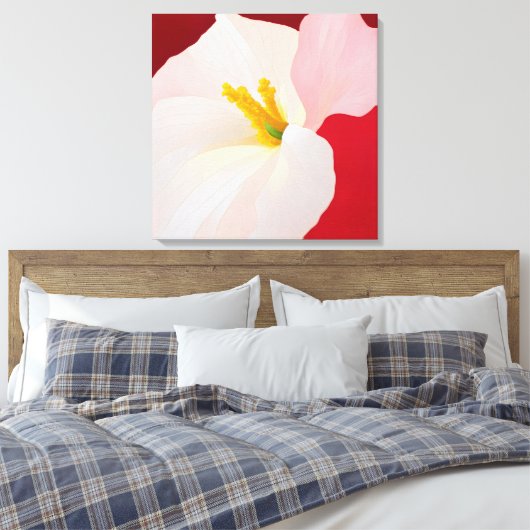 Elegante getextureerde bloemenkunst canvas afdruk (Insitu (Slaapkamer))