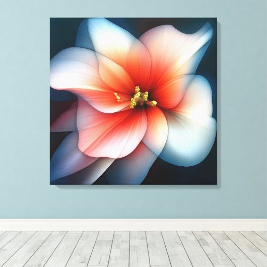 Elegante getextureerde bloemenkunst canvas afdruk (Insitu (Houten vloer))