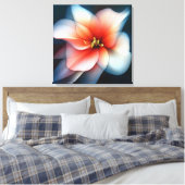 Elegante getextureerde bloemenkunst canvas afdruk (Insitu (Slaapkamer))