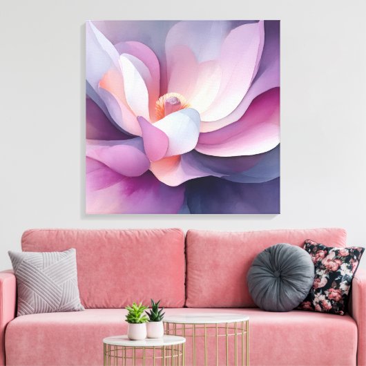 Elegante getextureerde bloemenkunst canvas afdruk (Insitu (Woonkamer))
