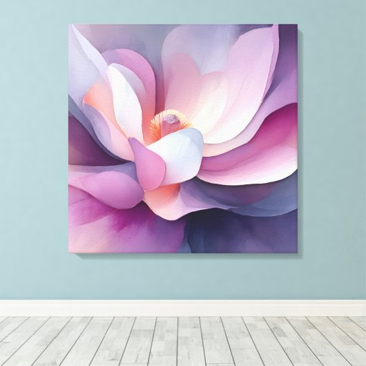 Elegante getextureerde bloemenkunst canvas afdruk (Insitu (Houten vloer))