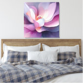Elegante getextureerde bloemenkunst canvas afdruk (Insitu (Slaapkamer))